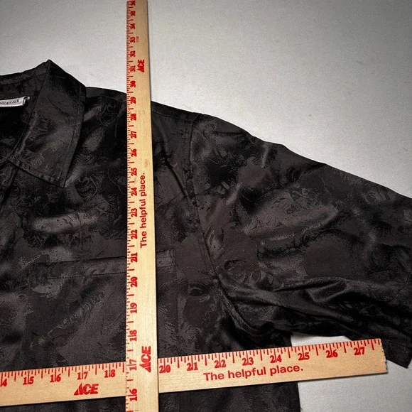 HAN KJOBENHAVN Shirt‎ Men XL Black Alien All Over Print Satin Festival EDM Club